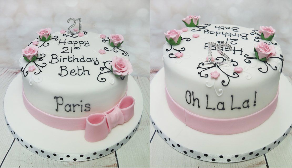 CraftyCakesSW's tweet photo. "oh La La!" Very pretty cake, white, pink and black giving it a classic feel. #classiccake #ohlalacake #pariscake https://t.co/bt9CYvEbgJ https://t.co/dxPUSWmI49