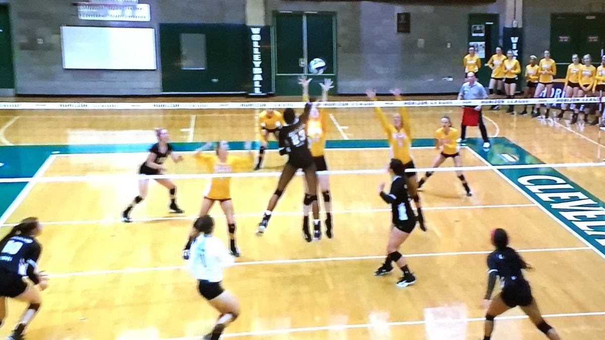 SLKutschinski's tweet photo. Congratulations @TrinnitiH and @ClevelandSt_VB on your Horizon League Championship! #OnceARider https://t.co/KgfTi9fOEM