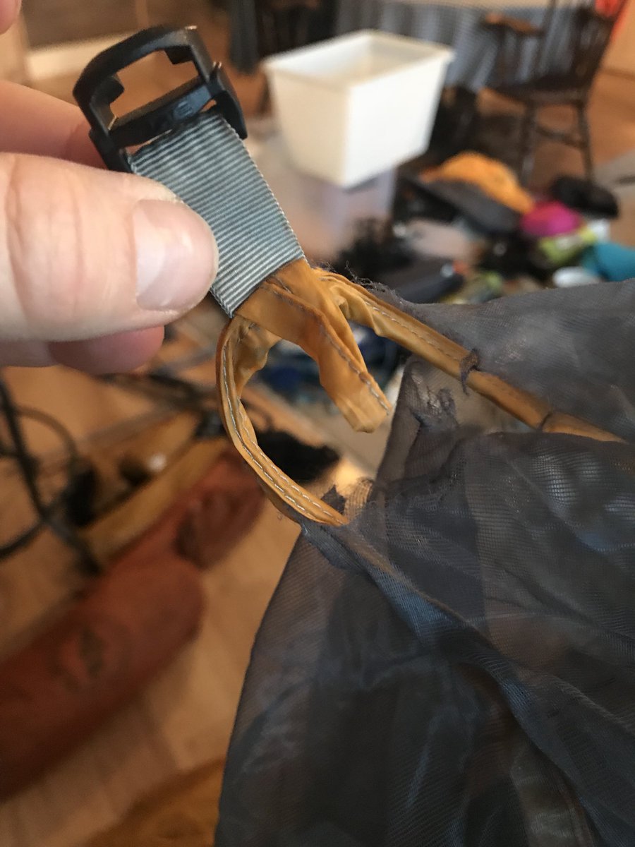 wellpath's tweet photo. @Big_Agnes HELP! how do we repair this? Net has separated from seam. Leaving on AT hike in 3 days. #TIA https://t.co/iJi0Y6RKQh