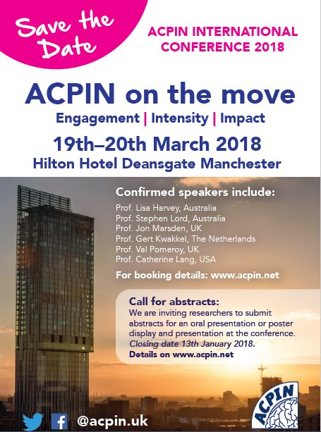 ACPIN_UK's tweet photo. #ACPIN18 Conference
19th &amp; 20th March 2018
Manchester Deansgate Hilton
Tickets: https://t.co/IBS7nMGkXU
#getitinyourdiary https://t.co/p4y8by9DLb