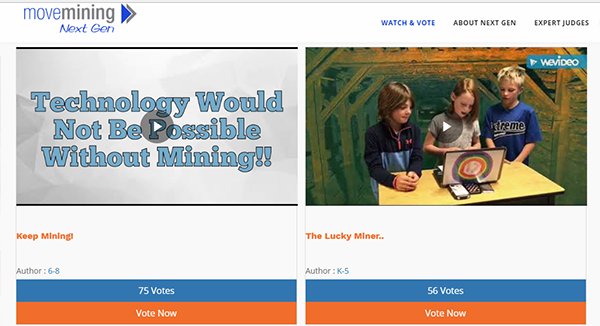 smecommunity's tweet photo. Help us choose the best videos! Funny & educational #MoveMiningNextGen K-12 video submissions - vote for your favorites to help them win the People's Choice award!! https://t.co/caDWWMEIa2 https://t.co/DrdzchZtvp