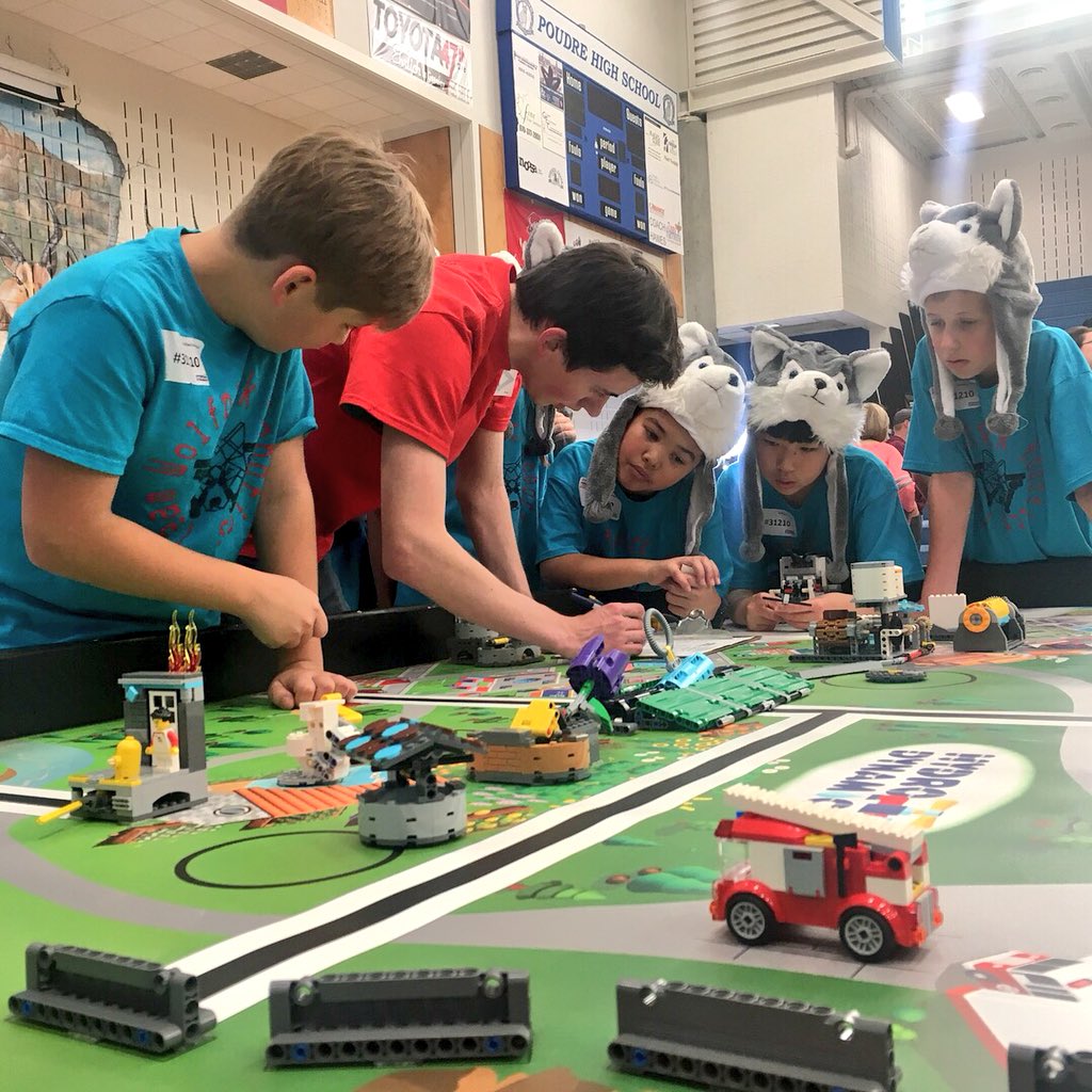 Ridgebotics's tweet photo. Two good weekends of FLL! So glad we could help out at the Weld FLL Tournament this weekend and happy we could  help @Alpinerobotics at their Poudre FLL Tournament last weekend! Nice job to all teams! #hydrodynamics #fll #first #coloradofirst https://t.co/N4qbaNJAqZ