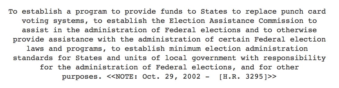 1/ George W. Bush signed the Help America Vote Act into law on Oct. 29, 2002. http://bit.ly/2ihPTXj 