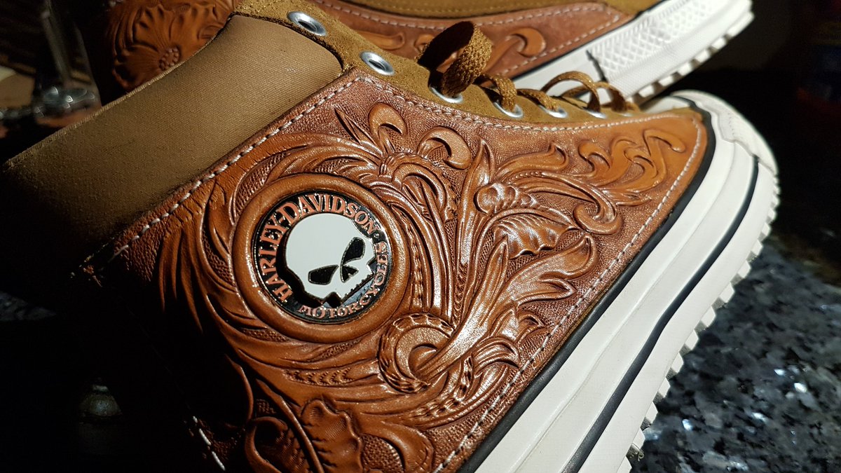 leather tooled converse