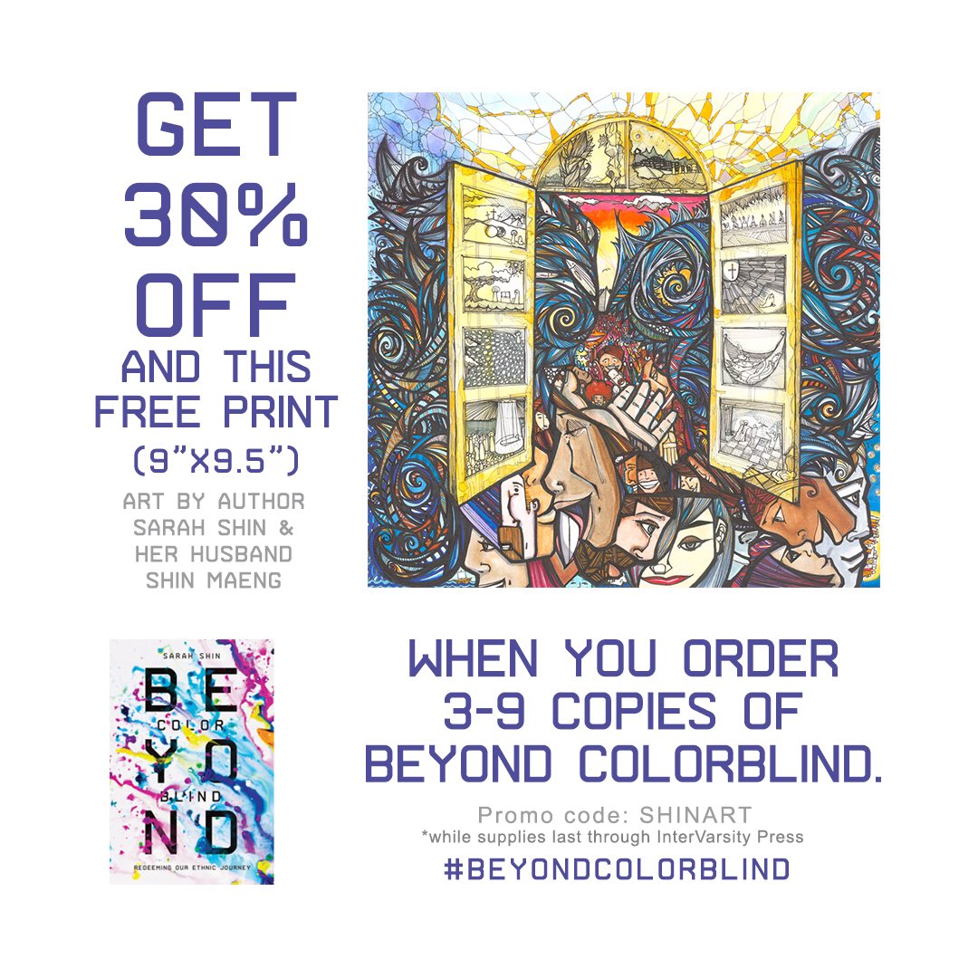 SarahShinAuthor's tweet image. Read Beyond Colorblind with friends and family.  Give the gift that grows ethnic awareness.  @ivpress #beyondcolorblind
