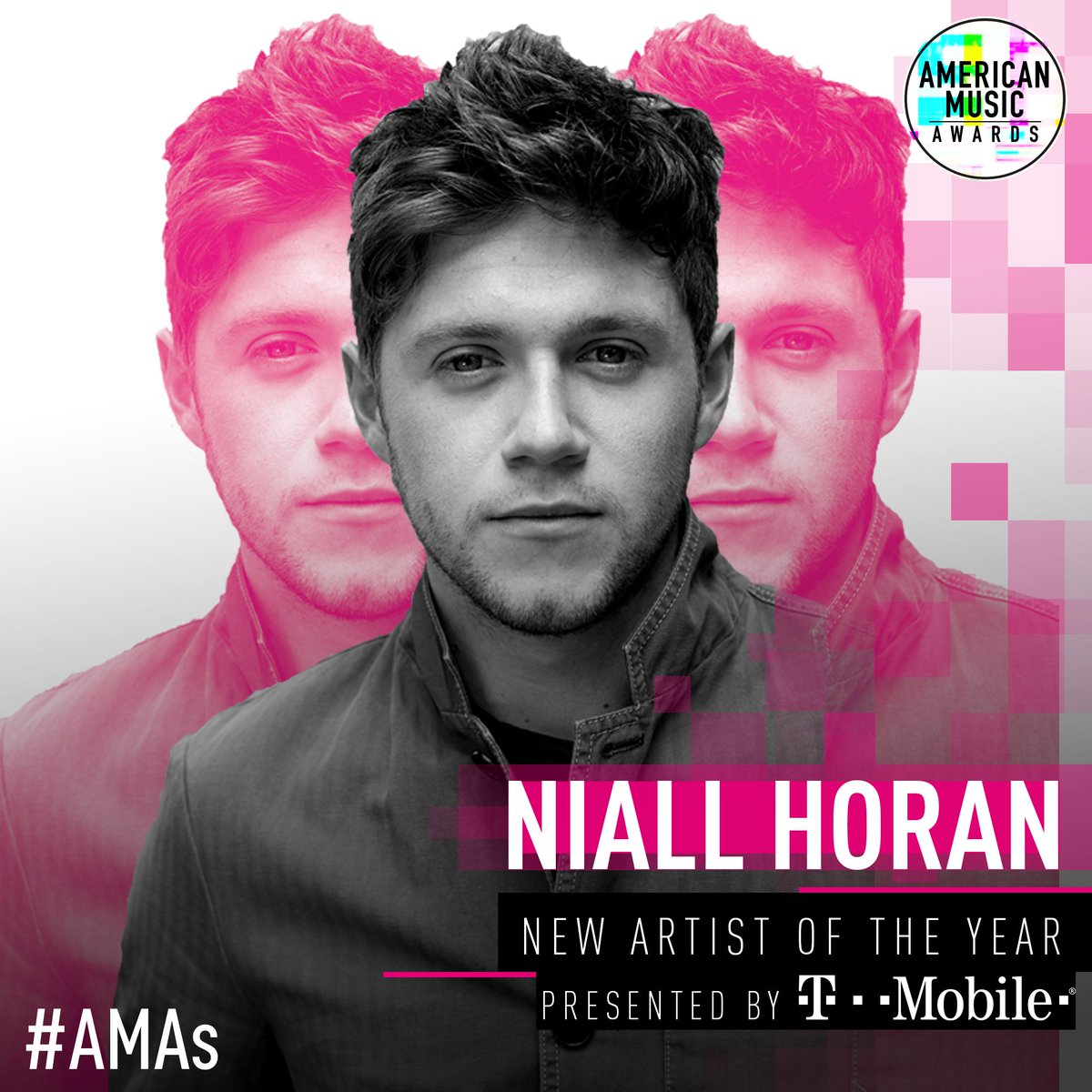 AMAs's tweet photo. Your voting was worth it! Congratulations to @NiallOfficial for winning the #AMAs for New Artist of the Year presented by @TMobile! 👏👏👏 https://t.co/ED2ycAM697
