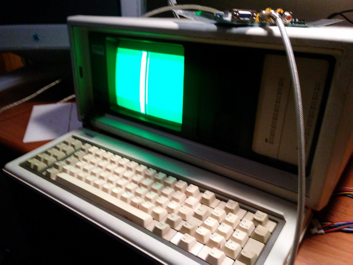 JasonLisek's tweet photo. Working on a Compaq portable. The struggle is real. #luggable https://t.co/uFI27dqxWB