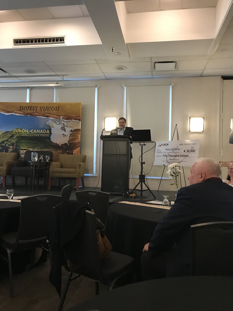 InvestYukon's tweet photo. Afternoon remains busy at #InvestYTForum as @VictoriaGold President & CEO John McConnell shares update on very exciting year at #EagleGold during #Geoscience17 @YukonMiners #YukonGold #Gold https://t.co/v9VA8iCEsH