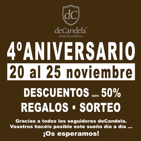 deCandelamoda's tweet photo. Estamos de ANIVERSARIO en deCandela. Te esperamos esta semana con descuentos, sorpresas y regalos. Gracias a ti cumplimos años #DeCandela #deCandela moda #aniversario deCandela #modazaragoza https://t.co/DNVGSms2Ib