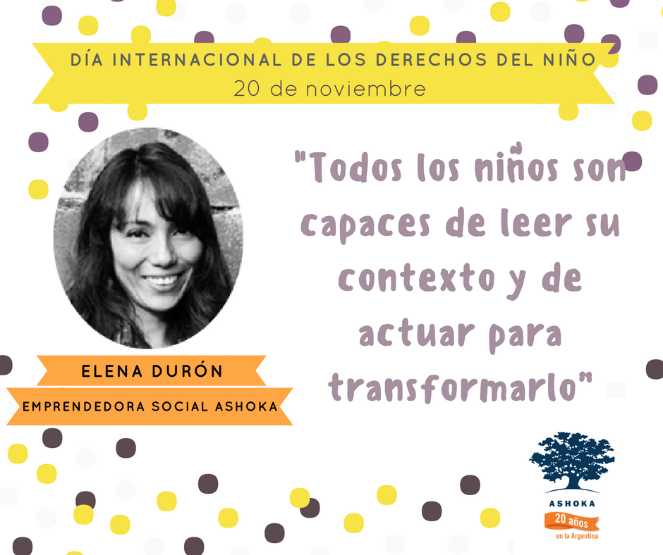 AshokaConoSur's tweet photo. ¡DÍA INTERNACIONAL DE LOS DERECHOS DEL NIÑO!
En una Tedx, Elena resume en 5 lecciones porqué es necesario dejar de pensar en la infancia como futuro y porqué tenemos que considerar a cada niño importante.☝️👫 Mirá la Tedx: https://t.co/XPK3X5blH1 https://t.co/Bx1S2lK48s