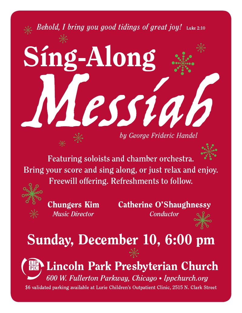 FloatingOperaCo's tweet photo. Come One, Come All! To Sing-Along Messiah at the Lincoln Park Presbyterian Church on Sunday, December 10, 2017 at 6:00pm. There will be featured soloists and chamber orchestra, so come out, bring your score and sing along!

Address: 600 W. Fullerton Parkway, Chicago https://t.co/1H4U7G1Rkk