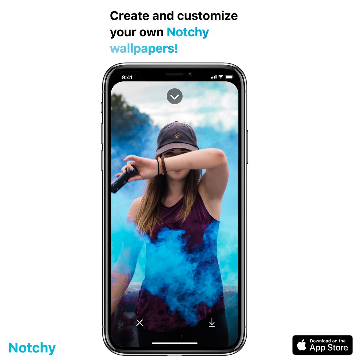 NotchyApp's tweet photo. Notchy allows you to create your own #Notch free #IPhoneX wallpaper for free and without watermarks! https://t.co/qoSkB57V77