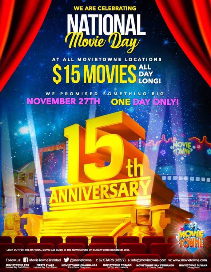 We've got the cure for the Monday Blues...National Movie Day is Mon 27 Nov! #NMD #MovieTowne