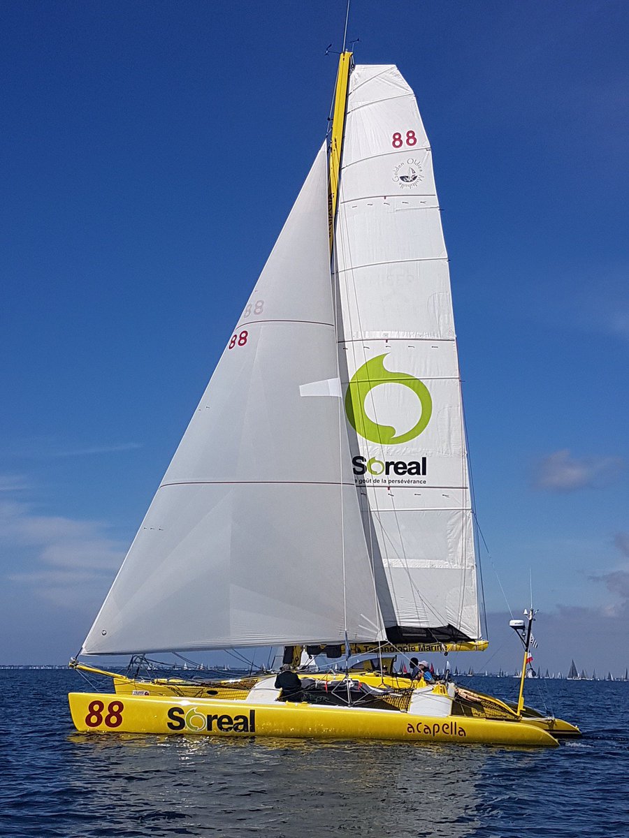 98secondes's tweet photo. Bob Escoffier-Charlie Capelle-Jean-Paul Froc au départ de la Route Rhum 2018 pour vous faire revivre l'émotion de l'édition 1978. Les A'capella au côté de Kriter V vont écrire une nouvelle page de l'histoire 40 ans après.
#acapellaocean #socomore #soreal #routedurhum #snt #Bilfot https://t.co/rCXtdLL84M