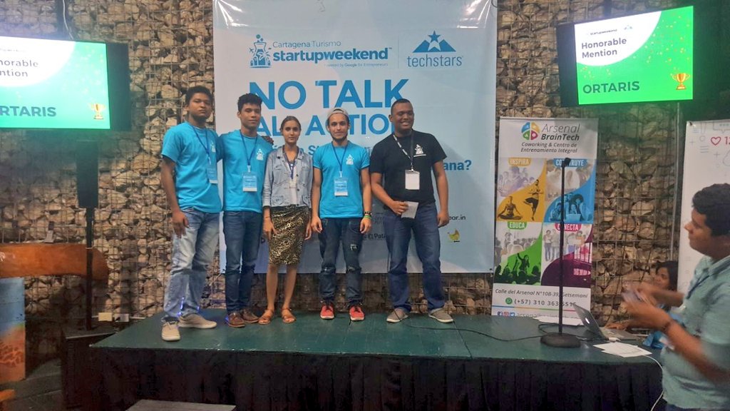 camcartagena's tweet photo. Felicitaciones a los ganadores: 1. Machtravel 2. Mis Artesanos 3. Ecosocial  4. Ortaris. Gracias por hacer parte de #SWCartagena2017 y entregarlo todo en cada proyecto. @SWCartagenaCol #TGSW2017 #Startuppuntoco @arsenal_brain @FundaTIC https://t.co/K5EWcUcHSs