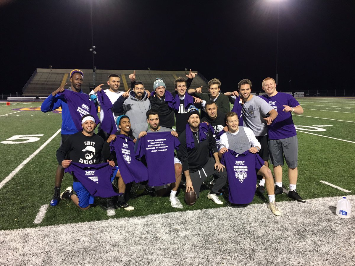 WCUIntramurals's tweet photo. Congrats to our 2017 Men's Flag Football Champs, SAE! 

SAE squeezed by Pi Kappa Phi 19-13 in OT. Check out the live video for the game winning TD rush! https://t.co/V4OE08kuVa