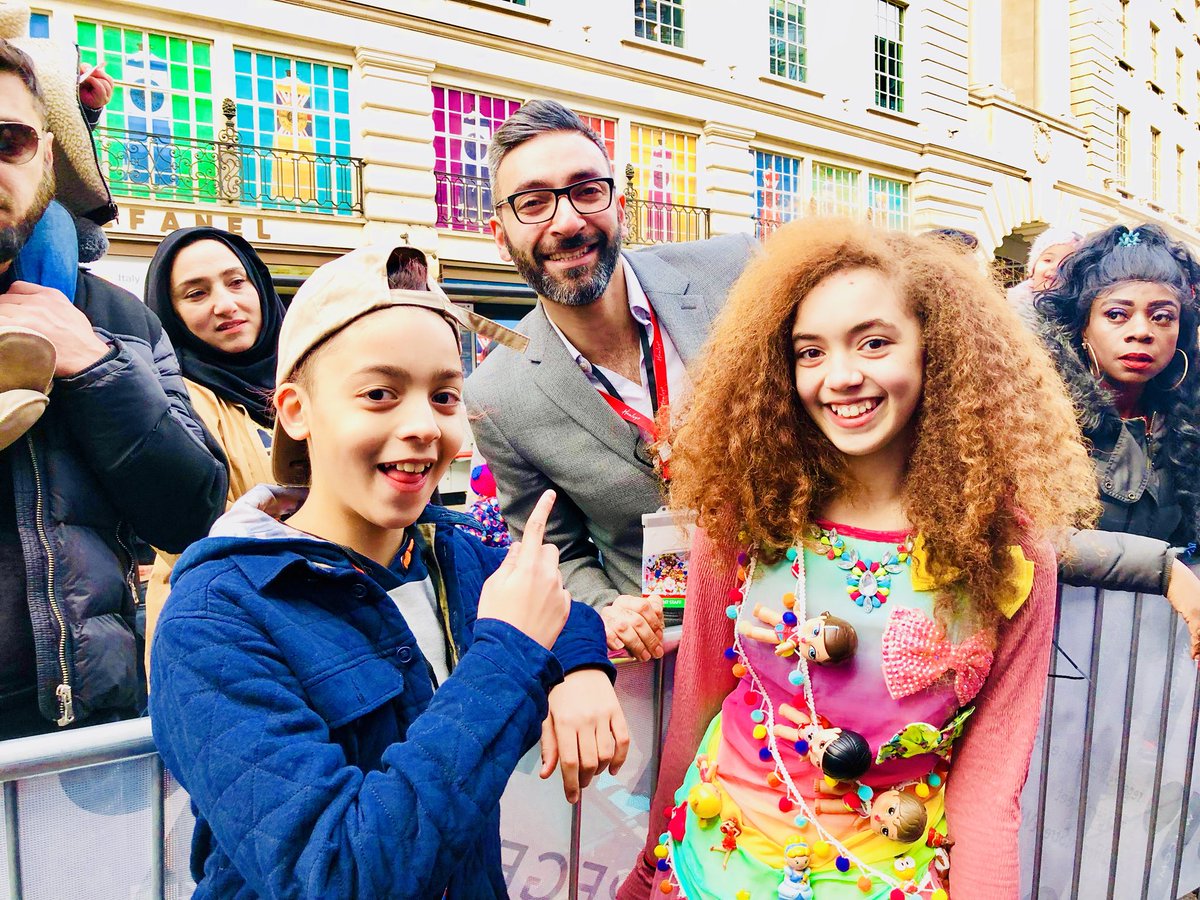 shadiadaho's tweet photo. Here they are! The team behind the @Hamleys parade and also the vey talented and creative @lisajaynehat who designed @Arabelladaho beautiful #toy #dress for #HamleysParade  we had so much fun can’t wait for next year!! 💝💕🎉👑😘 https://t.co/J7BjPbP55s