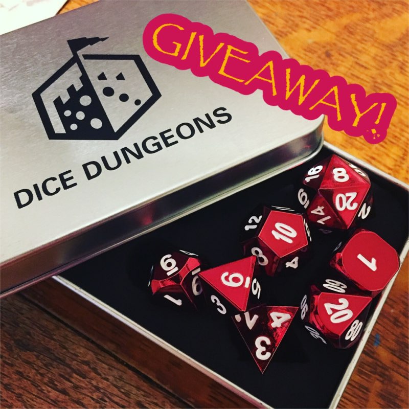 D20Theatre's tweet image. Do you want to win these from @DiceDungeons ? Make sure to follow us, like this post, and retweet in order to win! We will announce the winner on our stream 11/29 6pm cst #dicegiveaway #retweet #like #dice #metaldice #dnd #dungeonsanddragons #d20theatre