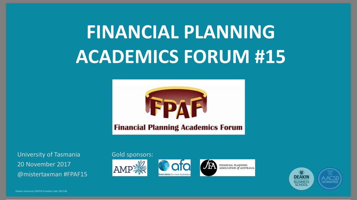 MisterTaxman's tweet photo. Passionate talk on Behavioural Finance Coaching (an #FPEC core) within our FP curriculums by @CampbellHeggen AskDeen #FPAF15 #FASEA https://t.co/b7OtQZWP8Y