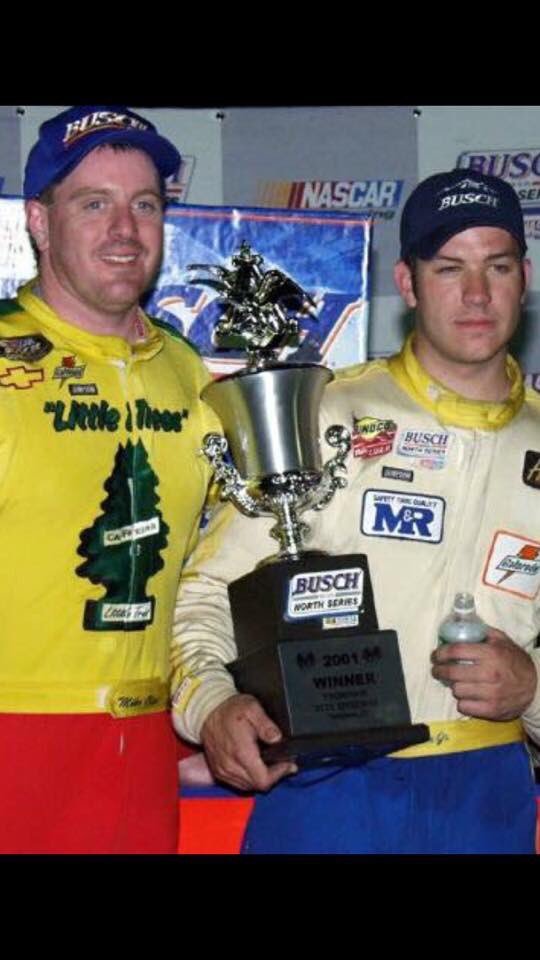 RyanOlsen_61's tweet photo. Awesome to see @MartinTruex_Jr win the cup title! Here’s a photo of him and my father when he used to run the old Busch North Series! #MTJ #Truex78 https://t.co/bwfZrUjiEO