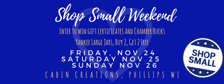 cabincreationsw's tweet photo. Yankee Candles are buy 2, get 2 free through Nov 26, plus enter to win gift certificates Nov 24-26. #shopsmall #shoplocal #phillipswi #upnorth #pricecounty #christmaslist https://t.co/qmtwLyzpU8