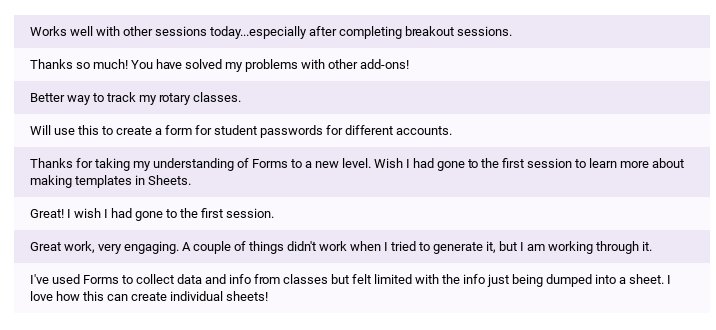 GavSession's tweet photo. Check out the positive comments that people had to say about my latest #GavSession Can't wait to see you all at another summit. #edtechteam #tvdsbtech https://t.co/eeA5iTrIl0