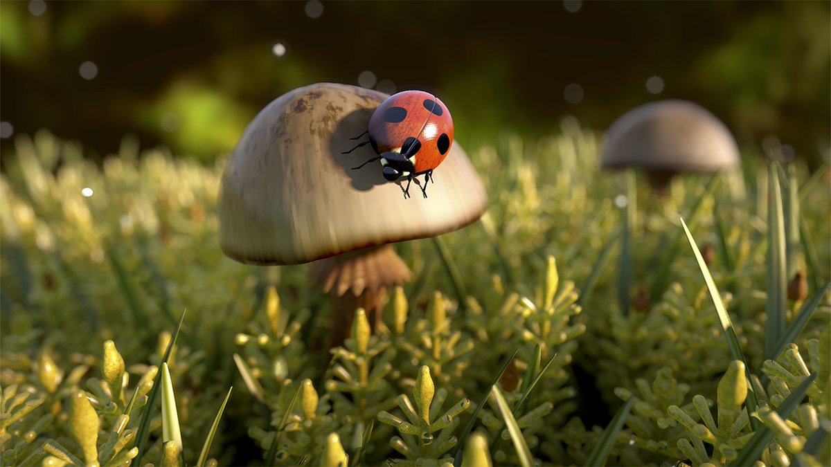 iquilezles's tweet photo. Procedural image (3 kb approx): raymarched ladybug. Runs SLOW! No meshes, just maths. Also, no ambient occlusion, no global illumination, only eye balled and hand placed fake bounce light. In fact almost all is faked or tuned for camera #shadertoy #webgl https://t.co/4k7pPezYtI https://t.co/rUW5STfO8q