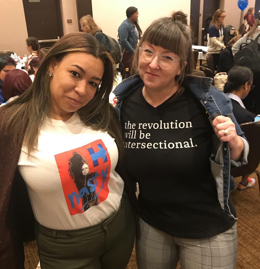 JulesRidgeway's tweet photo. Ladies, the #tshirt game was strong this weekend! @VoteRunLead @SuprProducr114 @TristaMatas #RunAsYouAre #nastywomen #intersectionality #BlackWomenLead #michelletaughtme #RunLikeAGirl #HabonAbdulle https://t.co/WM46rURs5E
