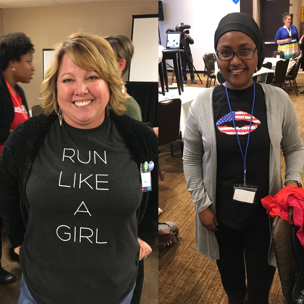JulesRidgeway's tweet photo. Ladies, the #tshirt game was strong this weekend! @VoteRunLead @SuprProducr114 @TristaMatas #RunAsYouAre #nastywomen #intersectionality #BlackWomenLead #michelletaughtme #RunLikeAGirl #HabonAbdulle https://t.co/WM46rURs5E