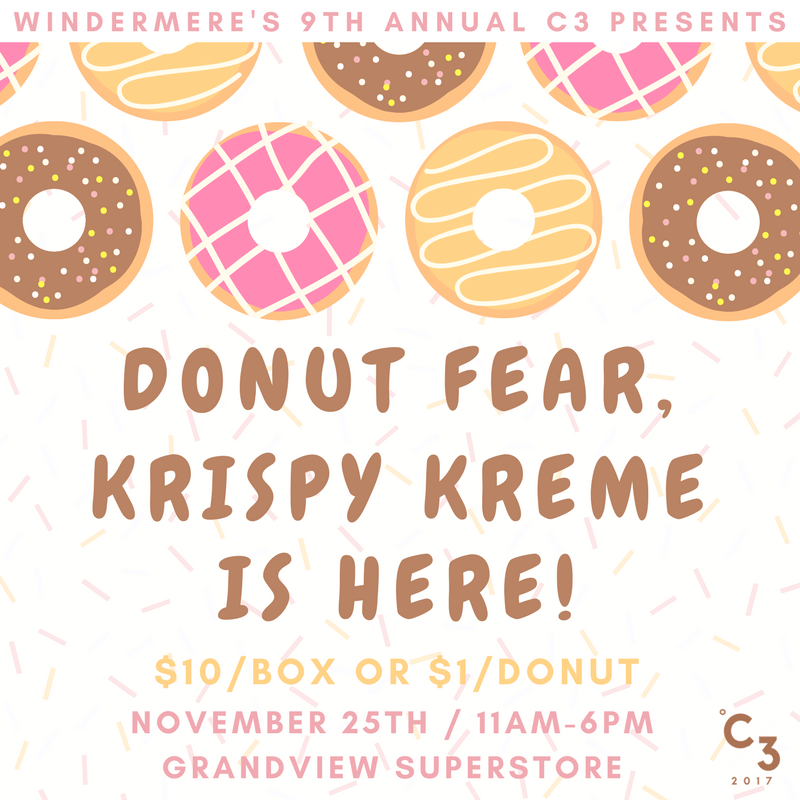c3vancity's tweet photo. Craving donuts? This Saturday, drop by Grandview Highway's Superstore to grab a box of Krispy Kreme donuts! It's $10/box or $1/donut, all proceeds go to funding for this year's conference! https://t.co/EKdGxUK1n0
