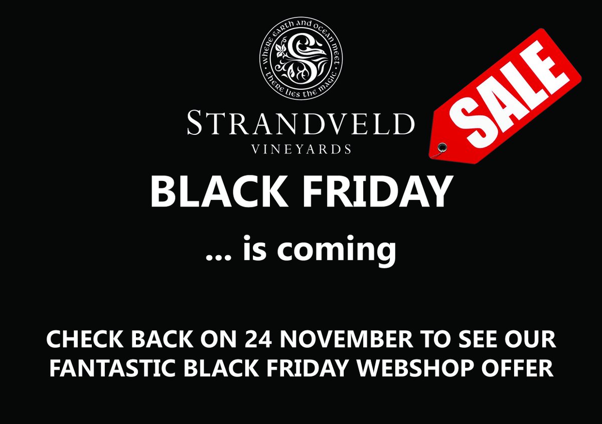 strandveld's tweet photo. Keep your eyes peeled on our Page this Friday... you don't want to miss out! #BlackFriday #StrandveldSpecials https://t.co/iMc8s3ll1W