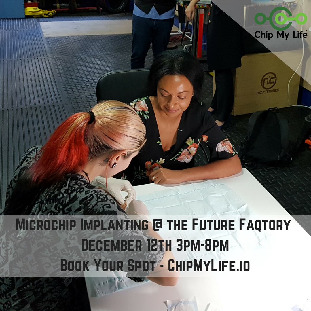 chipmylife's tweet photo. Let's Get Pierced, FutureFaqtory &amp; Chip My Life are hosting their next Chipping Party 12th December. Book here - https://t.co/aPbJvj7Cy7 

#NFC #RFID https://t.co/M78fblJoSB