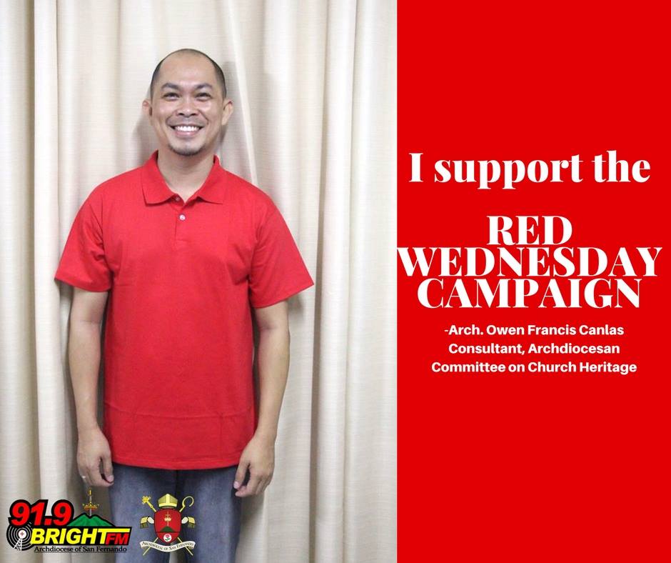 radio_asf's tweet photo. The Consultant of Archdiocesan Committee on Church Heritage, Arch. Owen Francis Canlas, supports the Red Wednesday Campaign.
#RedWednesday
#RedWednesdayPH
#RedWednesdayASF https://t.co/FhOQqNt6n2