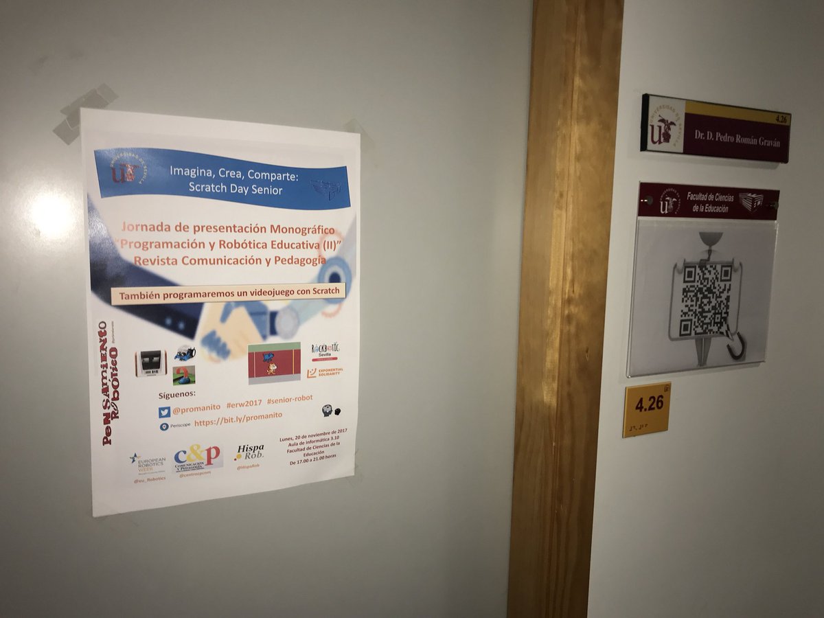 promanito's tweet photo. @centrocpcom @RockboticSev @HispaRob @ScratchSevilla Hoy en el día internacional del #niño presentamos a las 17.00 en #Sevilla el Monográfico #Programacion y #Robótica Educativa (II) Revista @centrocpcom en la #ERW2017 con @promanito @Aulaexp_Sevilla @RockboticSev @HispaRob #exponentialsolidarity #senior-robot #intergenerational https://t.co/5eza3IYy1P