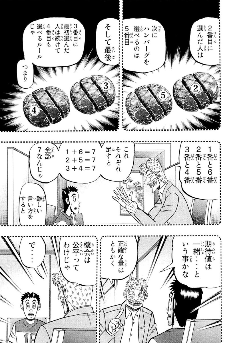 オタコン ˆwˆ 改二乙 Twitterissa 物を複数人で平等に分ける時に 期待値を均等にすると機会は公平になる と言う事を分かりやすく表したのが賭博覇王伝 零 ギャン鬼編に載っていて 成る程と思った オタコン ˆwˆ 改二乙 Twitterissa 物を複数人で平等に分ける時に 期待値を均等にすると機会は公平になる と言う事を分かりやすく表したのが賭博覇王伝 零 ギャン鬼編に載っていて 成る程と思った