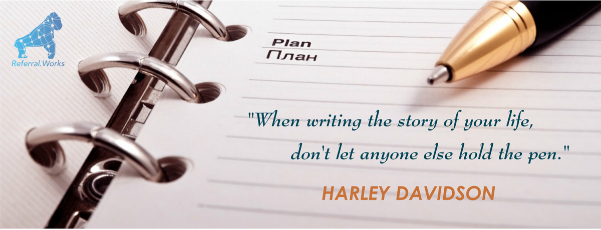 ReferralWorks_'s tweet photo. #MondayMotivation - Are  you holding the pen? - #ReferralsThatWork #Careers #Recruitment

"When writing the story of your life, don't let anyone else hold the pen" - Harley Davidson https://t.co/l4jWHYLdTq