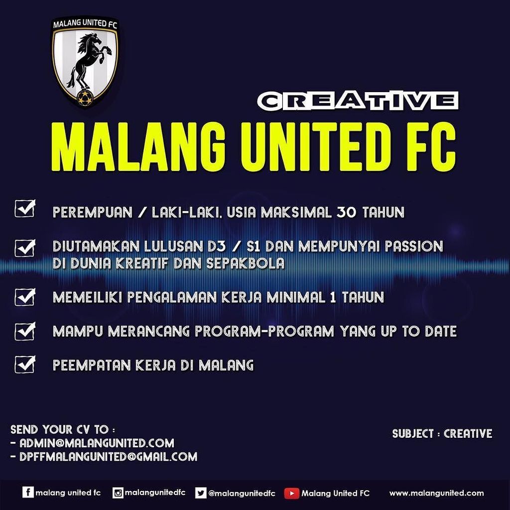 malangunitedfc's tweet photo. Open Recruitment Malang United FC. Are you ready ??? #dpff #dpffmalangunited #malangunited #mu #ngalam #work #design #open https://t.co/2WoSnwRkBg
