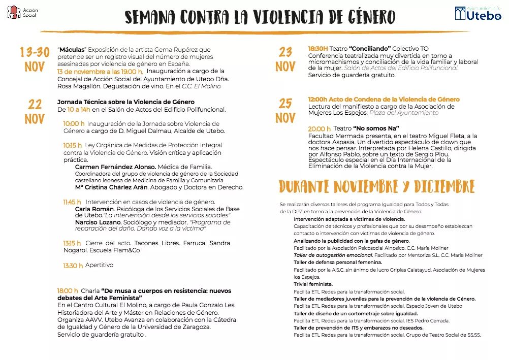 El miércoles 22 de noviembre participaré como ponente en la Jornada técnica sobre Violencia de Genero que se realiza en Utebo. 
Dos mesas formativas muy interesantes: legal e intervencion. No te lo pierdas!

facebook.com/events/1285645…
