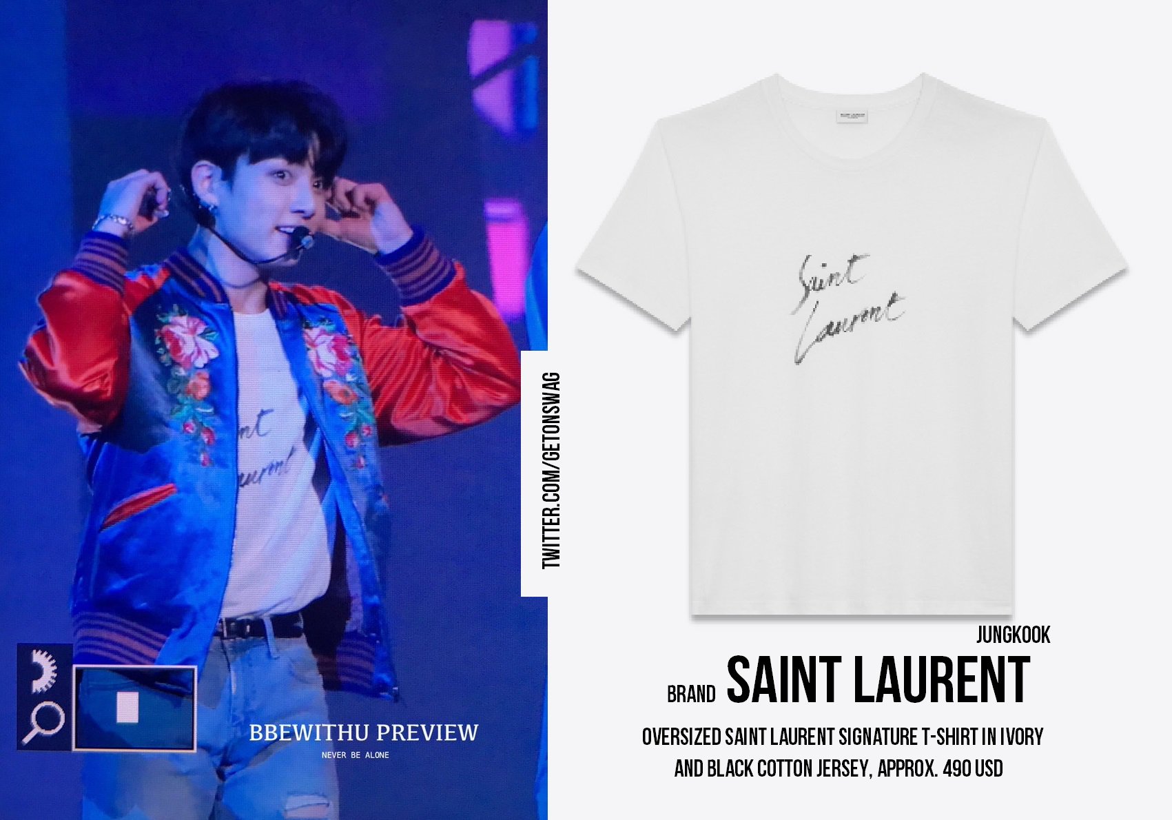 Oversized saint laurent t shirt cheap