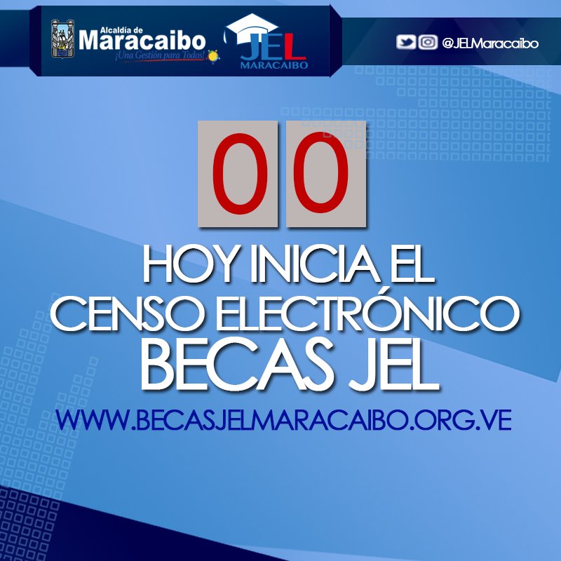 ¡Llegó el día! Desde este momento, y hasta el viernes 24 de  noviembre, queda habilitada la becasjelmaracaibo.org.ve para el Censo Electrónico de #BecasJEL  de  la @alcaldiademcbo