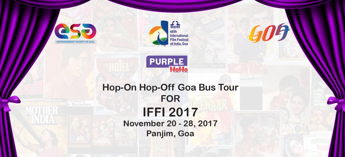 HOHOGoaBus's tweet photo. HOHO #Goa welcome you all to the launch of the 48th edition of the International Film Festival of India (IFFI) #IFFI2017 @ #Panjim, Goa. Let the celebrations begins!
#wheningoa https://t.co/fVOTo8ACzh
