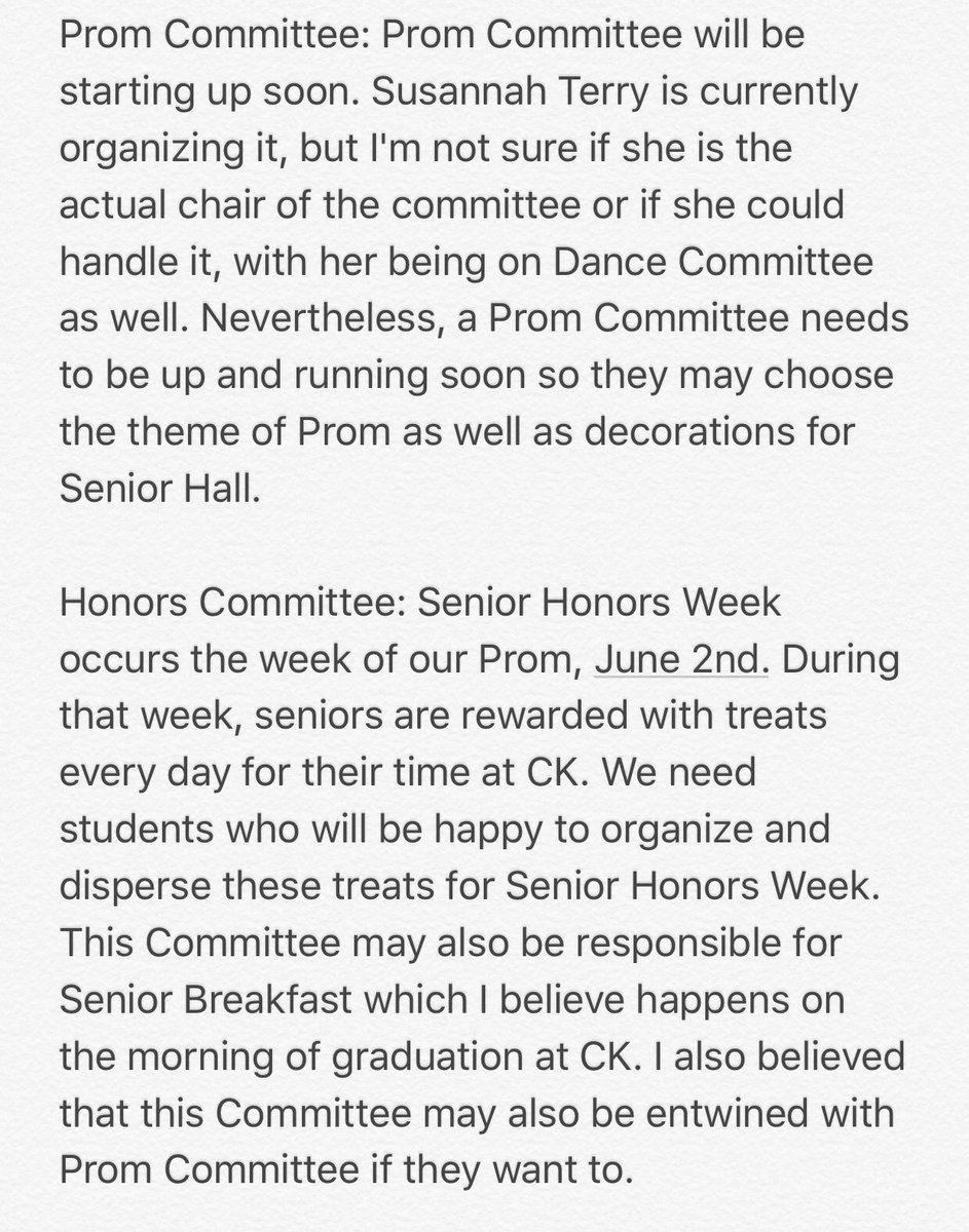 CKHSclassof2018's tweet photo. Just some information for all you CKHS seniors! Be sure to participate in events and help the class of 2018! https://t.co/raXs29Ap13