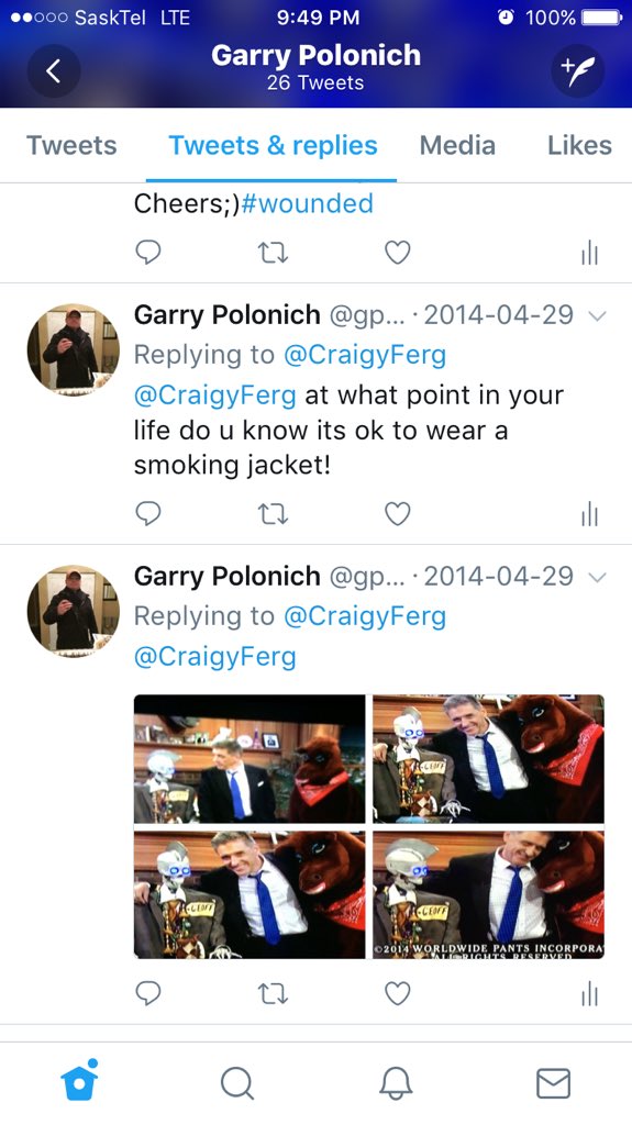 gpolonich's tweet photo. @CraigyFerg if ever coming through Saskatoon Saskatchewan Canada again dinners on me! https://t.co/u9iZnyoDqF