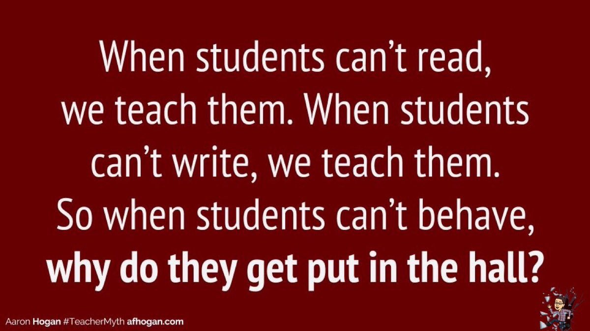 loudlearning's tweet image. Why do they get put in the hall? #edchat