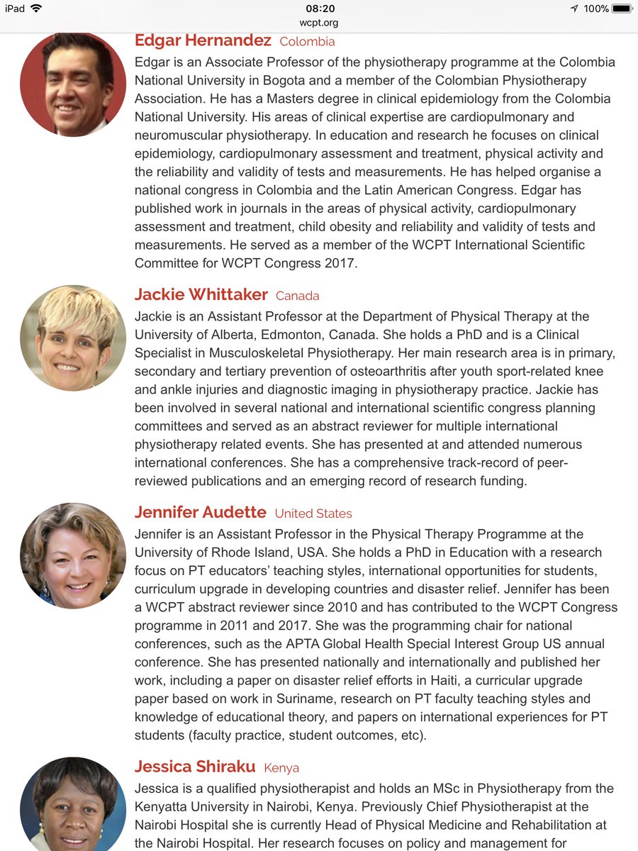 WorldPhysio1951's tweet photo. Congress Programme Committee appointed for #wcpt2019 exciting to see content planning started #savethedate https://t.co/95nbZvlesc https://t.co/Oq9lzS2PBd