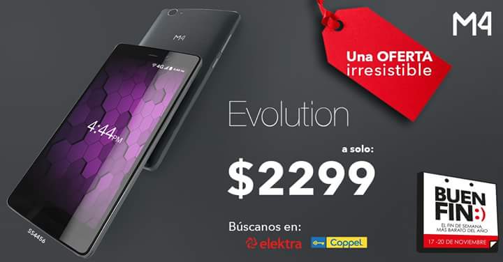 M4Connectivity's tweet photo. ¡Prepárate y aprovecha esta magnífica promoción que M4 tiene para ti. Aprovecha y adquiere un #M4Evolution por tan sólo $2,299 en un Centro de Atención a Clientes de Telcel o cadenas comerciales, como: Coppel, Elektra. ¡No lo dejes pasar! https://t.co/ZqA2leNogL