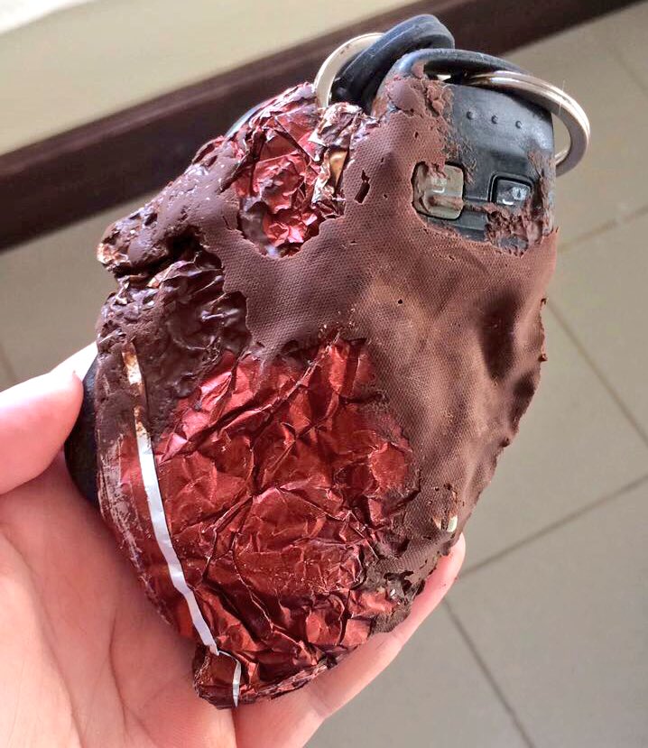GoSomewhereSlow's tweet photo. People always go on about how bad a shampoo explosion is in your bag but let me tell you... a forgotten chocolate and a hot #Karoo day is worse. https://t.co/WL799vUx4h