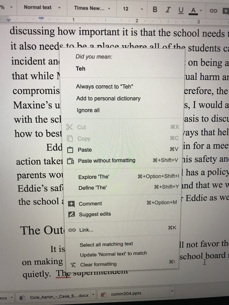 AaronWCole's tweet photo. When Google Docs starts playing mind games... https://t.co/TMTMzxffkv