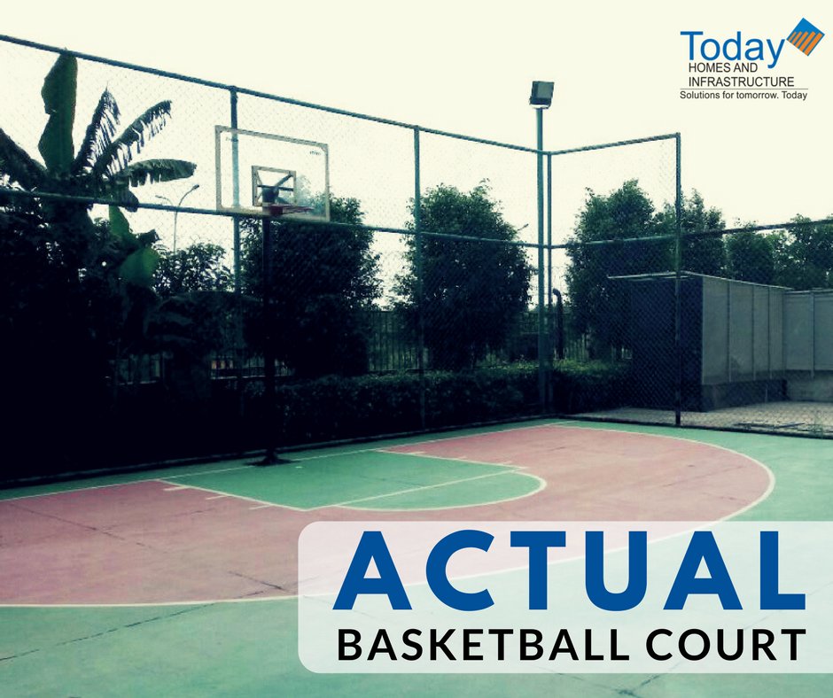 Get competitive and sweaty with your friends in our Basketball courts. #TodayHomes #RidgeResidency