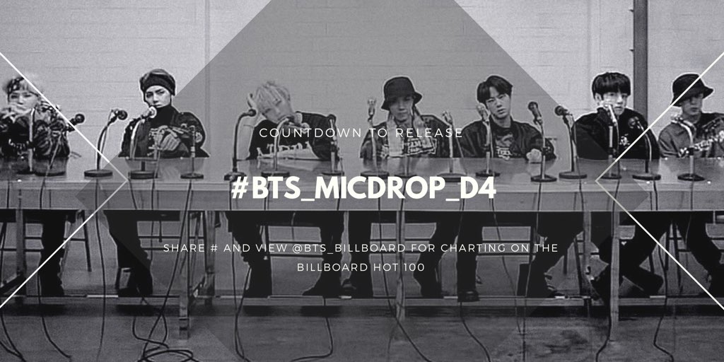 btsanalytics's tweet photo. Just 4 days till @BTS_twt Mic Drop Remix ver. is released! Ready to help it soar on the Billboard charts and more? 🔥

#BTS_MICDROP_D4 https://t.co/JeIrFGxDjn